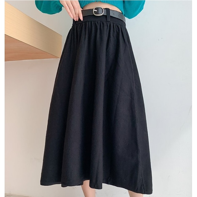 Womens Clothing Womens Bottoms | Womens Elegant Fashion Skirts Office / Career Street Solid Colored Knitting Black Blue Khaki On