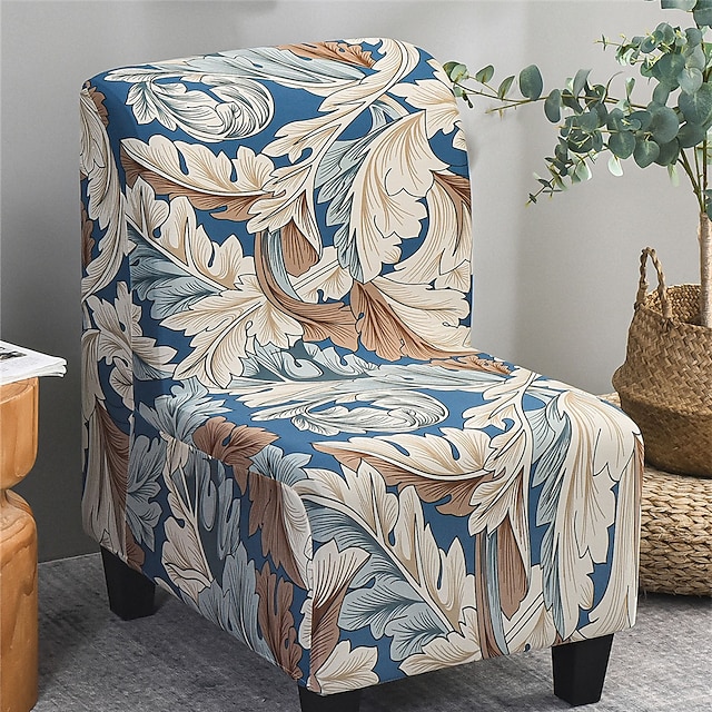 Accent Chair Cover Armless Chair Slipcover Floral Single Seat Sofa Protector 