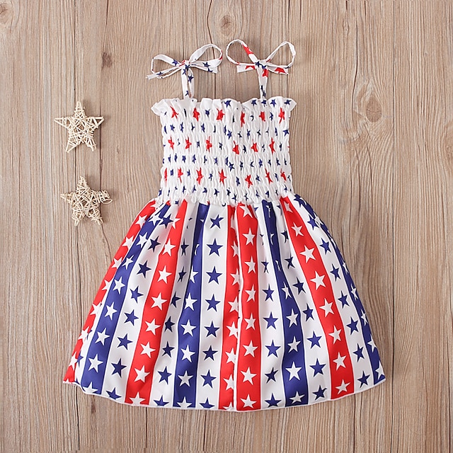 Toys & Hobbies Cosplay & Costumes | USA Flag Dress Cosplay Costume Kids Girls Cosplay Cute Party Festival / Holiday Polyester Re