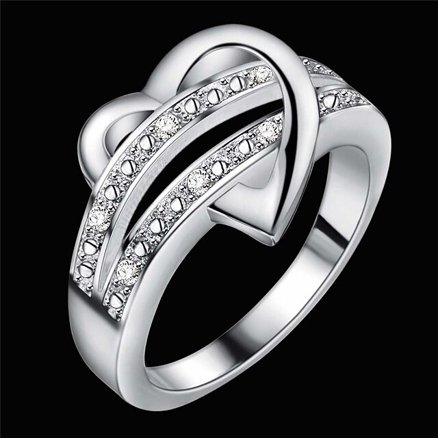 Shoes & Bags Fashion Accessories | 1pc Ring For Womens Cubic Zirconia Clear Street Gift Alloy Crossover Joy - LG71305