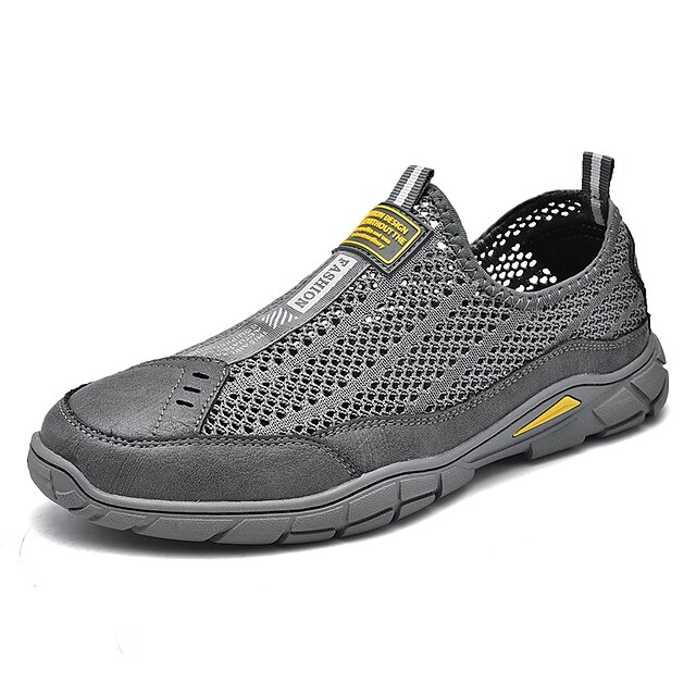 Shoes & Bags Mens Shoes | Mens Oxfords Casual Daily Outdoor Walking Shoes Leather Mesh Black Gray Khaki Spring - AR57707