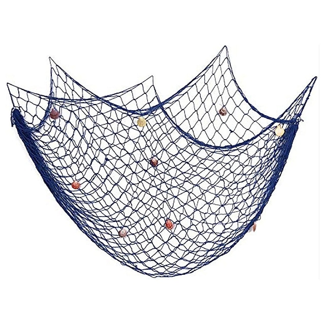  רשת דייג כותנה דקורטיבית 79 אינץ' עיצוב חוף עיצוב בית חדר שינה מסיבת קיר קישוט רשת דגים דקורטיבית