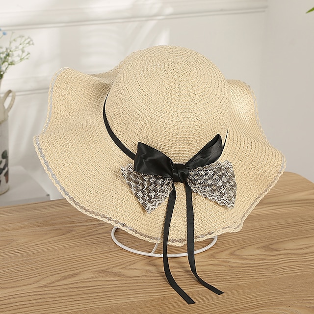 Shoes & Bags Fashion Accessories | 1pcs Simple Foldable Wide Brim Floppy Girls Straw Sun Hat Beach Women Sunscreen Hat Travel Ca