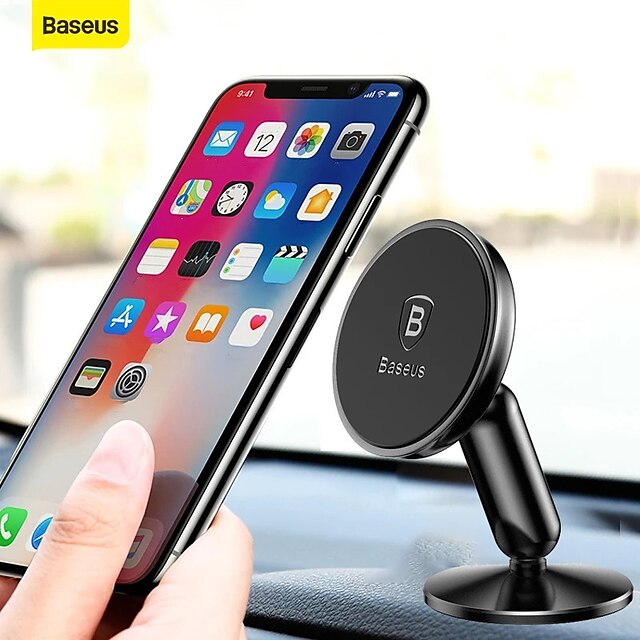 Phones & Accessories Phone Mounts & Holders | Baseus Magnetic Car Phone Holder Stand Mount 360 Degree Rotate GPS Car Holder Univ