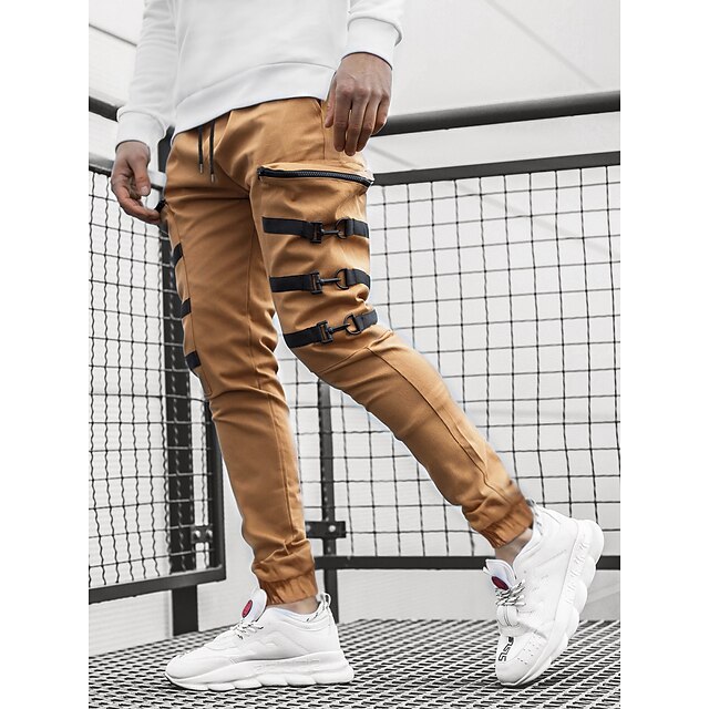 Mens Clothing Mens Bottoms | Mens Trousers Workout Sweatpants Full Length Pants Casual Going out Inelastic Solid Color Sports Mi