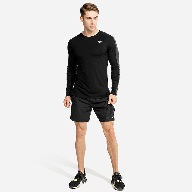 Sports & Outdoors Running, Jogging & Walking | Mens Long Sleeve Workout Shirt Running Shirt Tee Tshirt Top Athletic Athleisure B