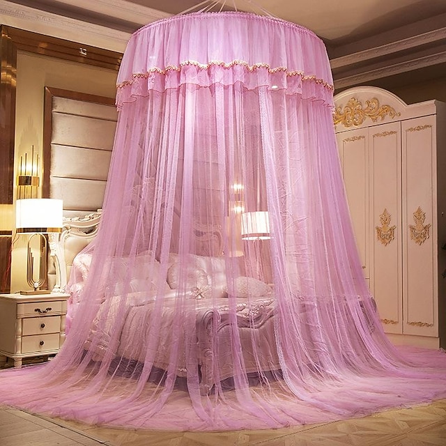  Mosquitera con dosel para cama interior con tapa de lujo de doble capa fácil instalación, adecuada para parejas y familias