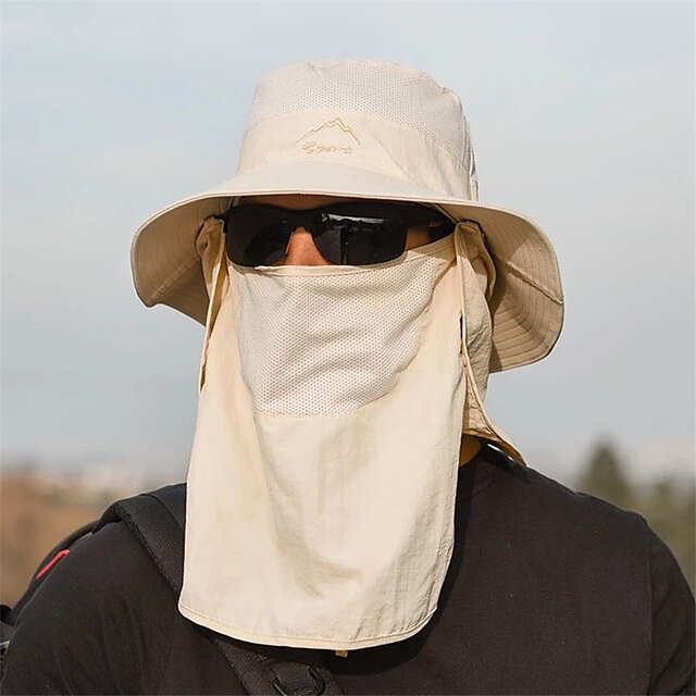 Shoes & Bags Fashion Accessories | Summer Quick-drying Boonie Men Women Hat Outdoor Face Mask Wide Brim Bucket Hat Sun Protectio