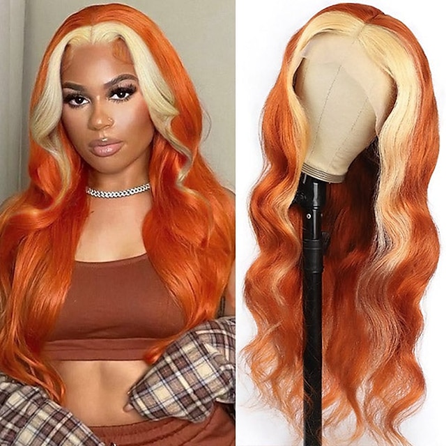 Beauty & Hair Wigs & Hair Pieces | Brazilian Ginger Highlights 613#Lace Front Wig Remy Human Hair Body Wave 150% Density Brazili