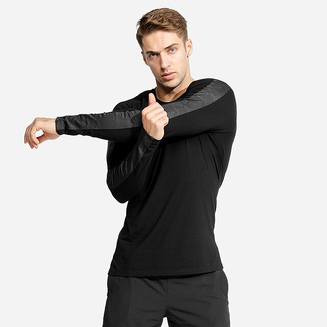 Sports & Outdoors Running, Jogging & Walking | Mens Long Sleeve Workout Shirt Running Shirt Tee Tshirt Top Athletic Athleisure B