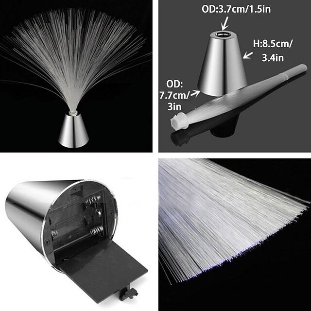 Color Changing LED Fiber Optic Night Light Home De... - Grandado