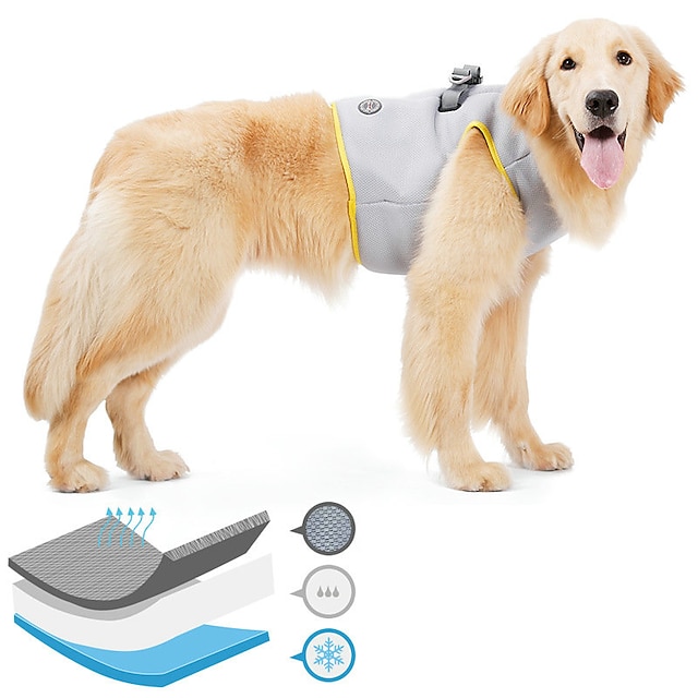  Dog Cooling Vest Harness, Breathable Cool Pet Cooler Vest for Outdoor Training Walking Hiking, Summer Cooling Jacket for Small Medium Large Dogs