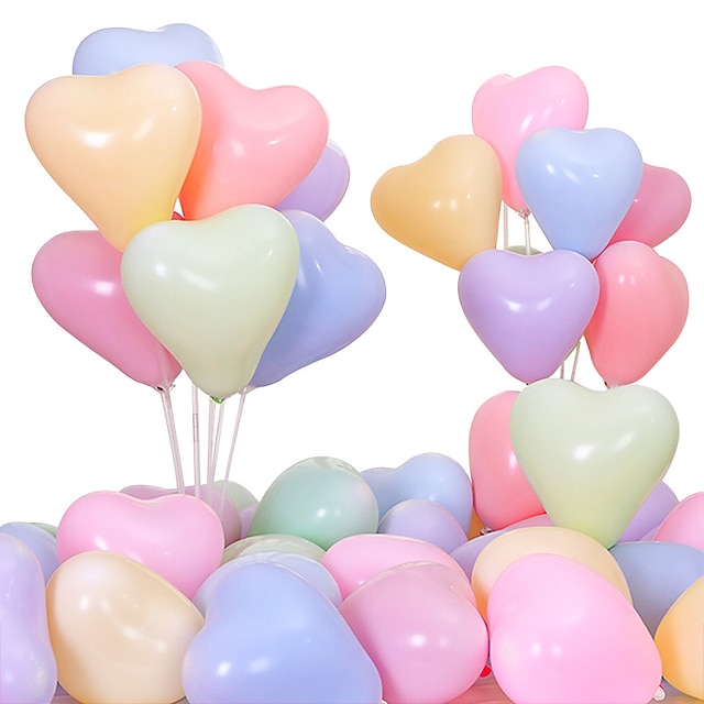 Home & Garden Home Decor | Macaron Heart-Shaped Latex Balloons Wedding Party Decoration Happy Birthday Anniversary - YT03015