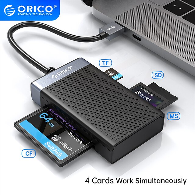  ORICO High Speed LED Indicator with Card Reader(s) USB 3.0 USB 3.0 USB C to USB 3.0 USB 3.0 USB C USB Hub 4 Ports For Windows, PC, Laptop