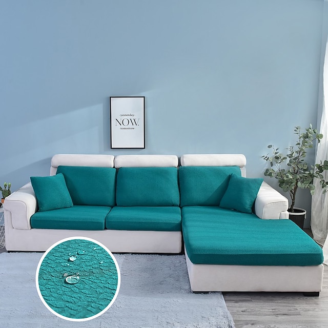  Water Resistant Magic Sofa Cover Seat Cushion Cover Furniture Protector for Pets Kids Stretch Washable Removable Sofa Slipcover Living Room Elastic