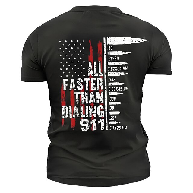 Mens Clothing Mens Tees & Tank Tops | Mens Unisex T shirt Tee 3D Print Graphic Prints National Flag Letter Crew Neck Street Dail