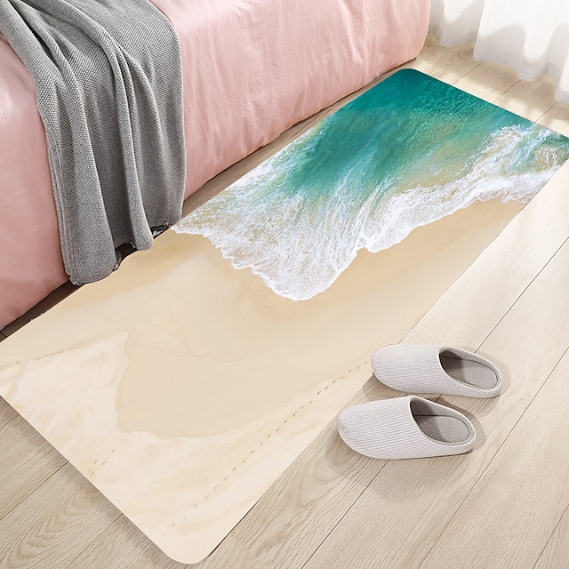 Home & Garden Bath Accessories | Beach Grass Series Digital Printing Floor Mat Modern Bath Mats Nonwoven / Memory Foam Novelty B