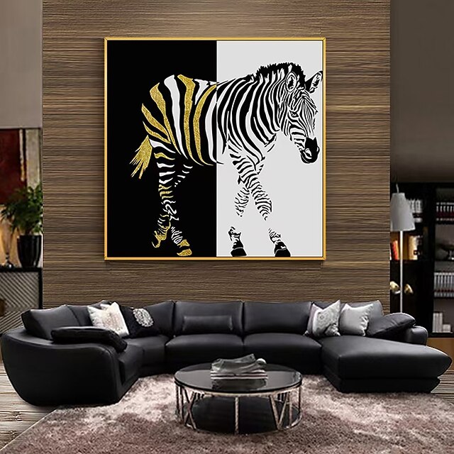 Home & Garden Wall Art | Oil Painting Hand Painted Square Animals Pop Art Modern Stretched Canvas / Rolled Canvas - YG32980