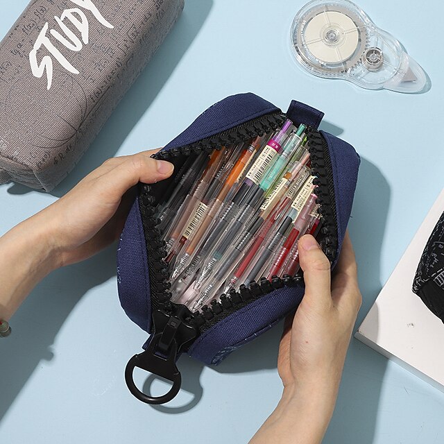 Consumer Electronics Stationery | Pencil Case Pen Pouch Marker Bag Wear-Resistant Multifunction With Zipper Canvas for School Of