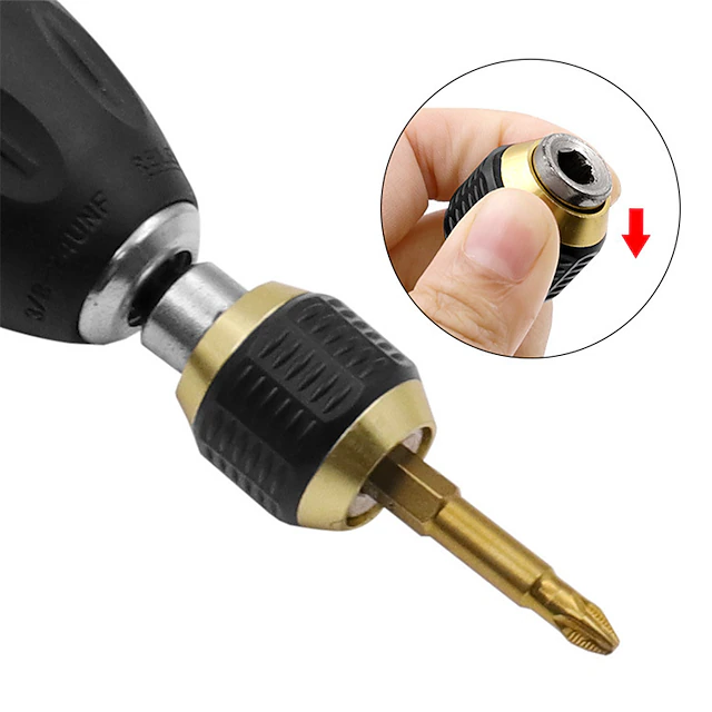 Hexagon Handle Big Head Pop-up Quick Release Self-locking Connecting Rod Electric Brill Screwdriver Extension Rod 6