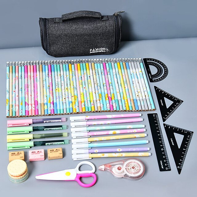 Consumer Electronics Stationery | Pencil Case Pen Pouch Marker Bag Wear-Resistant Multifunction With Zipper Canvas for School Of