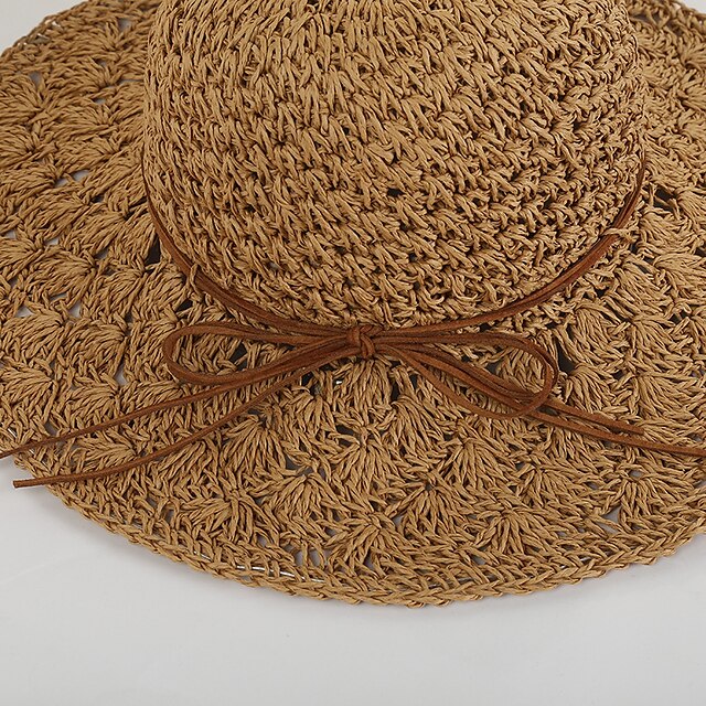 Shoes & Bags Fashion Accessories | 1pcs Summer Womens Foldable Large Brim Beach Plain Sun Hat Straw Beach Cap For Ladies Elegant