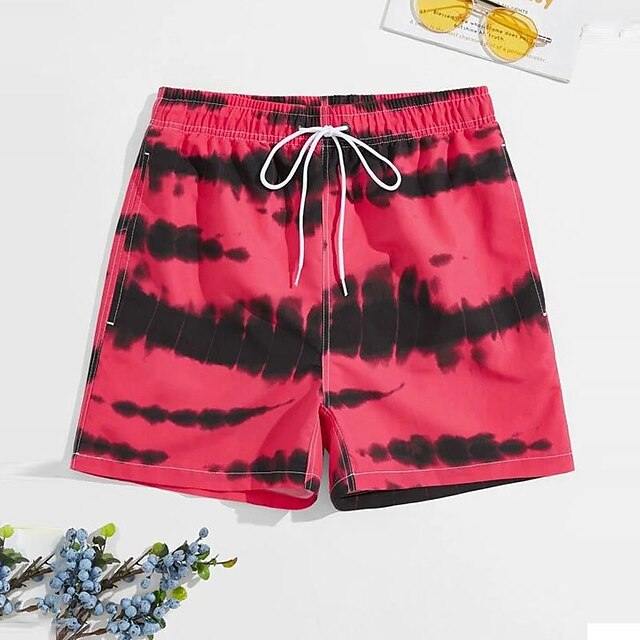 Mens Clothing Mens Bottoms | Mens Classic Style Fashion Shorts Beach Shorts Elastic Drawstring Design Print Short Pants Casual D