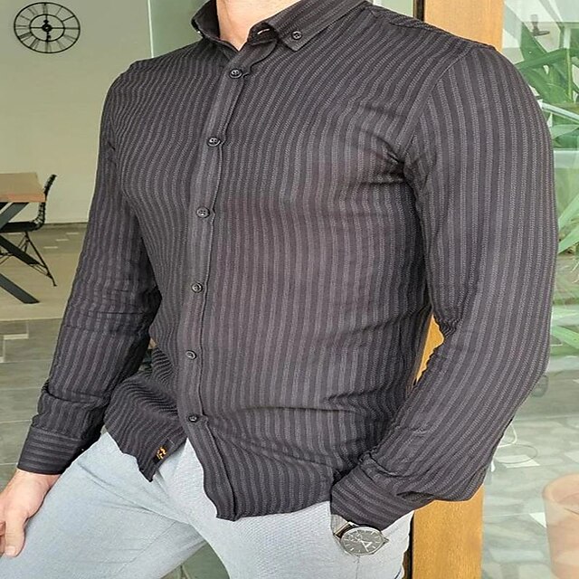 Mens Clothing Mens Shirts | Mens Shirt Turndown Casual Daily Button-Down Long Sleeve Tops Casual Fashion Breathable Comfortable 