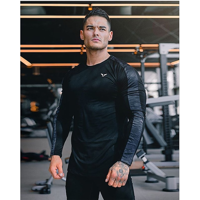 Sports & Outdoors Running, Jogging & Walking | Mens Long Sleeve Workout Shirt Running Shirt Tee Tshirt Top Athletic Athleisure B