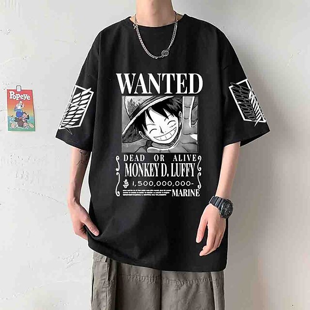  Inspired by One Piece Monkey D. Luffy T-shirt Anime 100% Polyester Anime Harajuku Graphic Kawaii T-shirt For Men's / Women's / Couple's