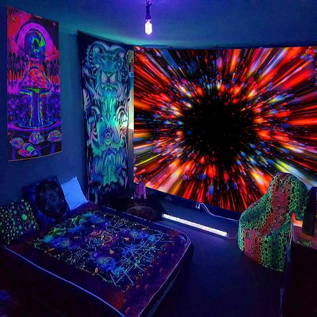 Home & Garden Home Decor | Fluorescent Wall Tapestry star lion fluorescent hanging cloth home decoration wall hanging Hanging Ho