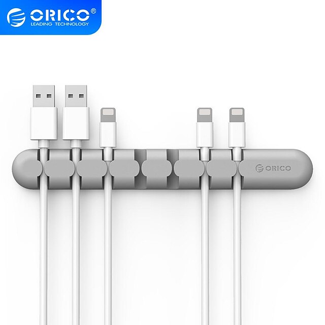  suport de cablu orico organizator de cablu din silicon înfășurator usb suport pentru cleme de gestionare ordonată pentru desktop pentru mouse, tastatură, căști căști