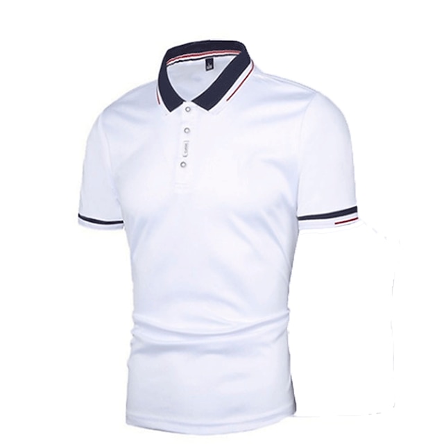Men's Golf Shirt Polo Outdoor Daily Polo Collar Ribbed Polo Collar ...
