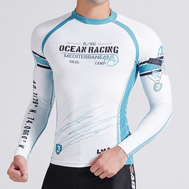 Sports & Outdoors Surfing, Diving & Snorkeling | Mens Rash Guard Swim Shirt UV Sun Protection UPF50+ Quick Dry Long Sleeve Sun S