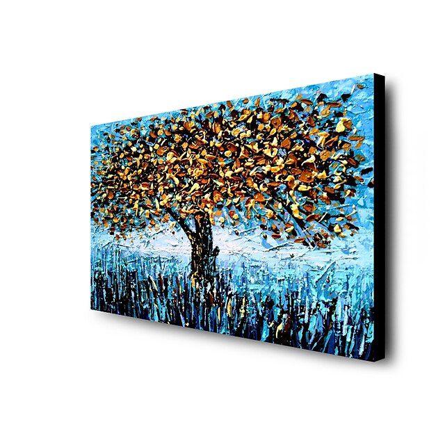 Home & Garden Wall Art | Oil Painting Hand Painted Horizontal Abstract Floral / Botanical Modern Stretched Canvas - NU40298