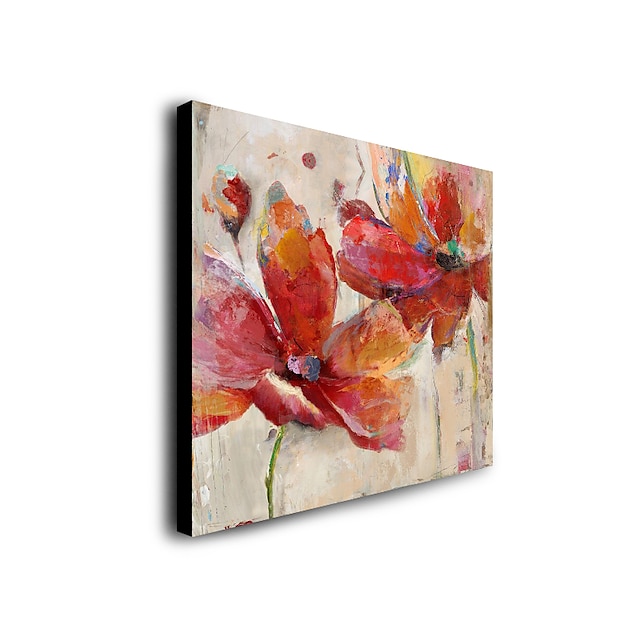 Home & Garden Wall Art | Oil Painting Handmade Hand Painted Wall Art Abstract Red Flowers Canvas Painting Home Decoration Decor 