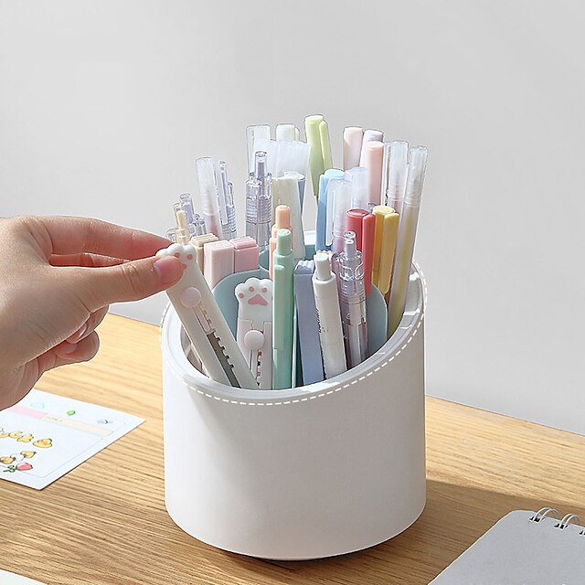 Consumer Electronics Stationery | Pen Pencil Holder Cup Lightweight Multifunction Plastics for Office Student Kids - UH97792