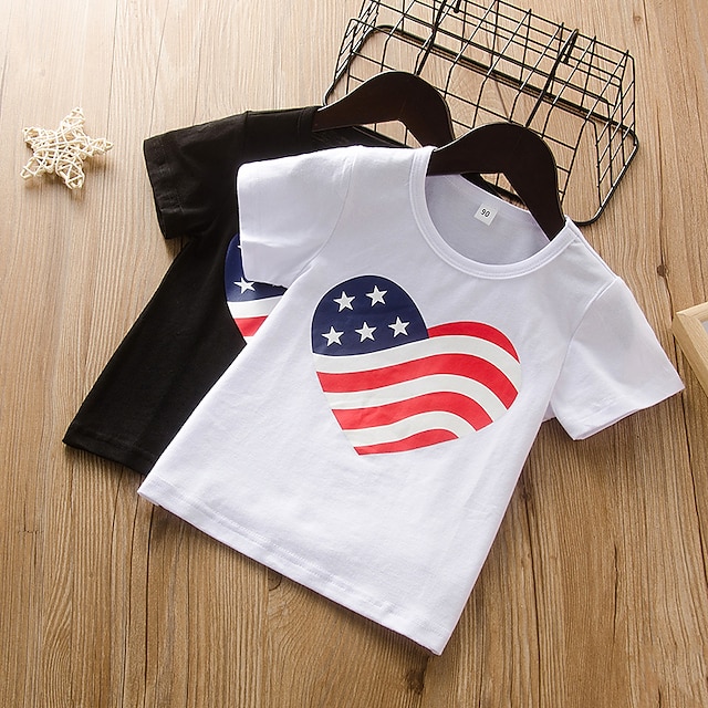 Baby & Kids Boys Clothing | Toddler Boys T shirt Short Sleeve Graphic White Black Children Tops Summer Basic Daily Daily Loose 2