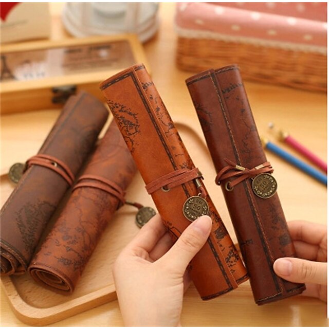 Consumer Electronics Stationery | Pencil Case Pen Pouch Marker Bag Waterproof Slim Wear-Resistant PU Leather for School Office B