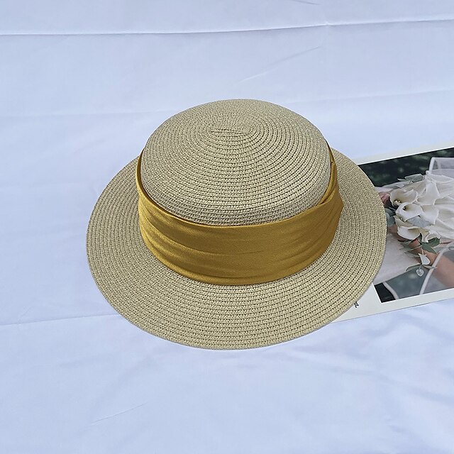 Shoes & Bags Fashion Accessories | 1pcs Flat Top Hat Fashion Summer Women Straw Hat Female Sun Hats Black Panama Outdoor Beach H