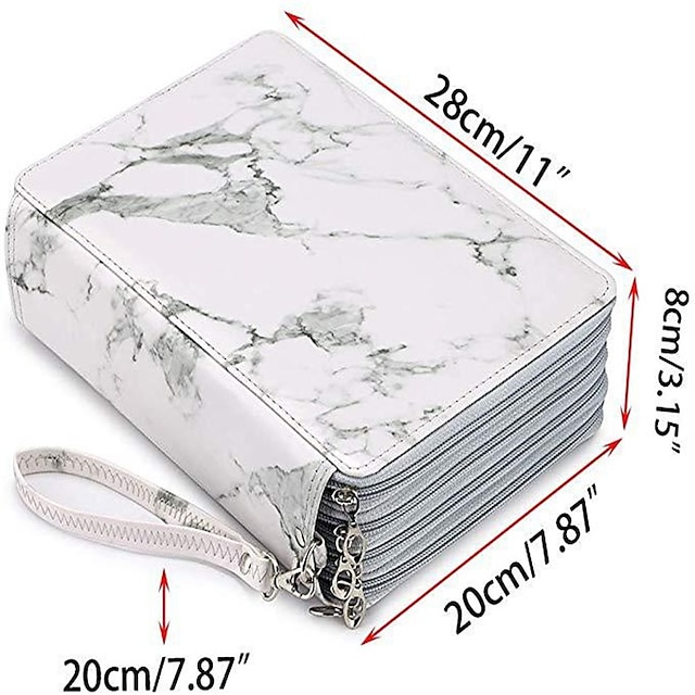 Consumer Electronics Stationery | Pencil Case Pen Pouch Marker Bag Waterproof Slim Wear-Resistant PU Leather for School Office B