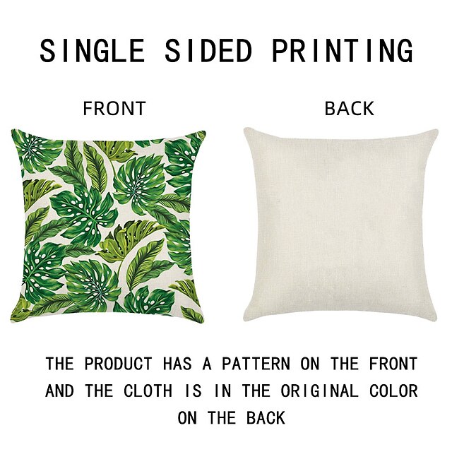 1 Set of 5 Pcs Green Leaf Botanical Series Throw Pillow Covers Modern ...