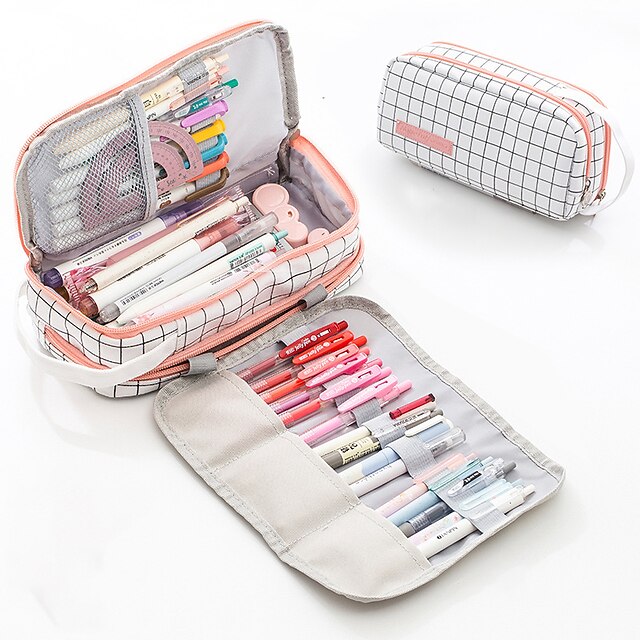 Consumer Electronics Stationery | Pencil Case Pen Pouch Marker Bag Wear-Resistant Multifunction With Zipper Canvas for School Of