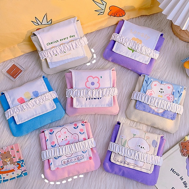 Home & Garden Home Decor | 1pc Cartoon Graphic Random Color Sanitary Napkin Storage Bag - HN45721