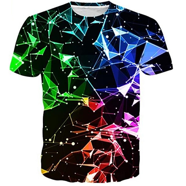  Pojkar 3D Geometrisk T-shirt Kortärmad 3D-tryck Sommar Vår Aktiv Sport Mode Polyester Barn 3-12 år Utomhus Dagligen Normal