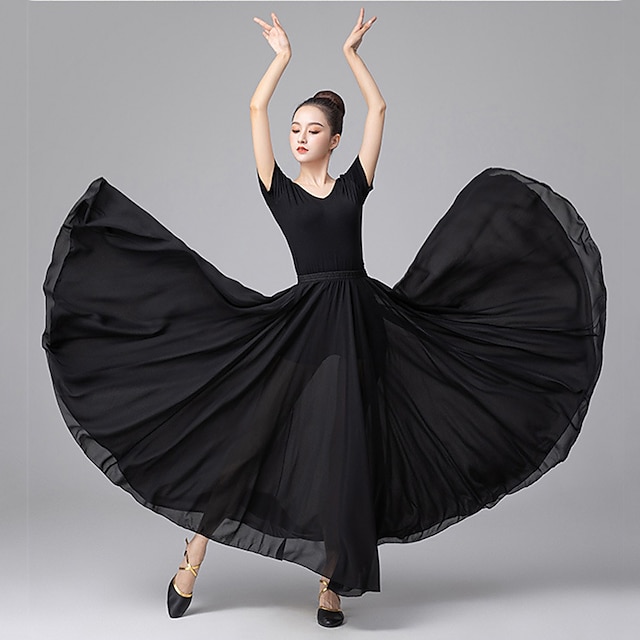  Ballroom Dance Skirts Pure Color Women's Performance Daily Wear Polyester