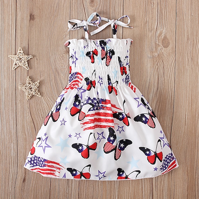 Toys & Hobbies Cosplay & Costumes | USA Flag Dress Cosplay Costume Kids Girls Cosplay Cute Party Festival / Holiday Polyester Re