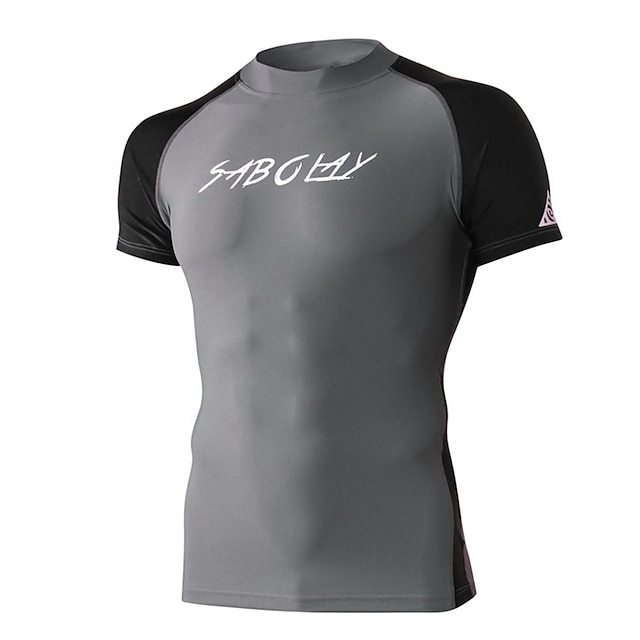 Sports & Outdoors Surfing, Diving & Snorkeling | Mens Rash Guard Swim Shirt UV Sun Protection UPF50+ Quick Dry Short Sleeve Sun 