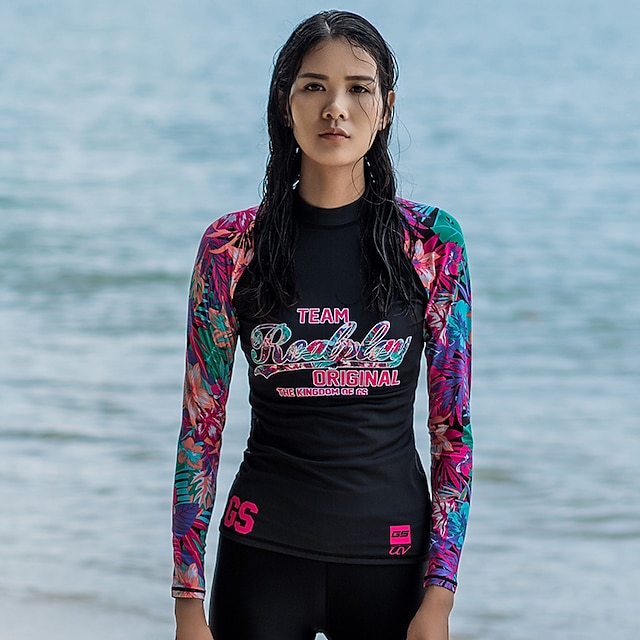 Sports & Outdoors Surfing, Diving & Snorkeling | GSOU SNOW Womens Rash Guard Swim Shirt UV Sun Protection UPF50+ Breathable Long