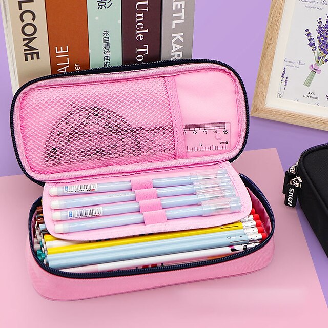 Consumer Electronics Stationery | Pencil Case Pen Pouch Marker Bag Wear-Resistant Multifunction With Zipper Canvas for School Of